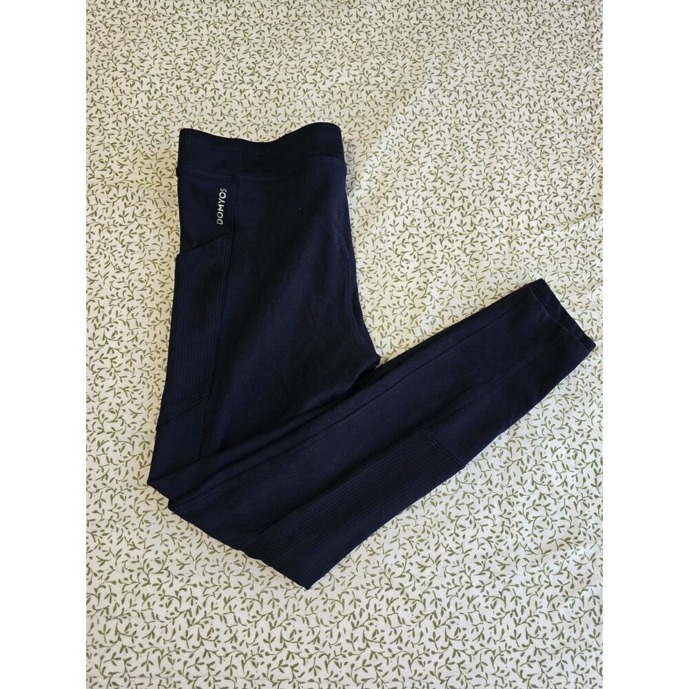 Domyos Navy Athletic Leggings with Mesh Panels